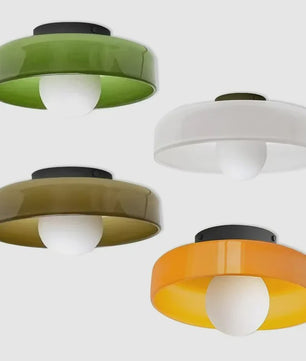 Nordic Vintage Glazen Plafondlamp / Wandlamp 25cm - Stijlvolle Verlichting voor Hal, Woonkamer & Slaapkamer