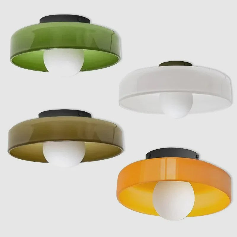 Nordic Vintage Glazen Plafondlamp / Wandlamp 25cm - Stijlvolle Verlichting voor Hal, Woonkamer & Slaapkamer