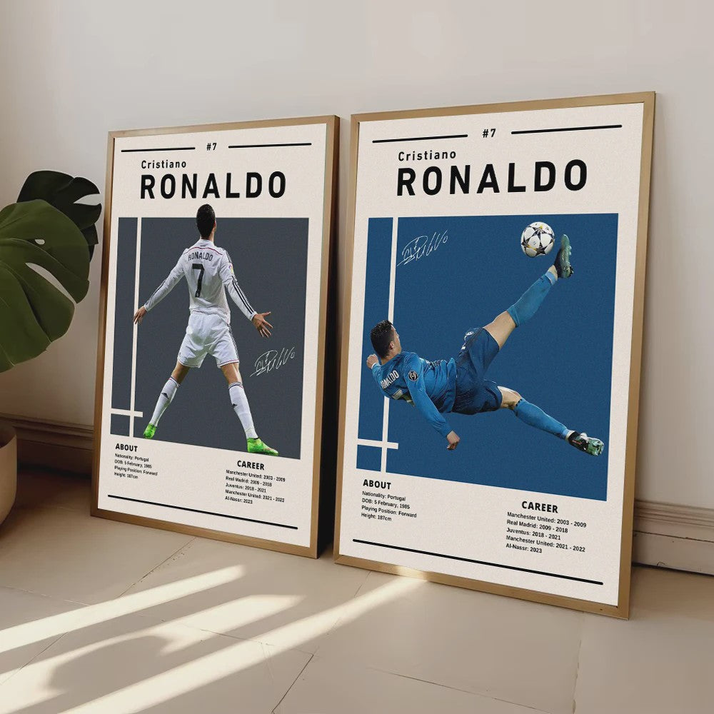 Cristiano Ronaldo Poster - Voetbal Ster Canvas Schilderij voor Jongenskamer