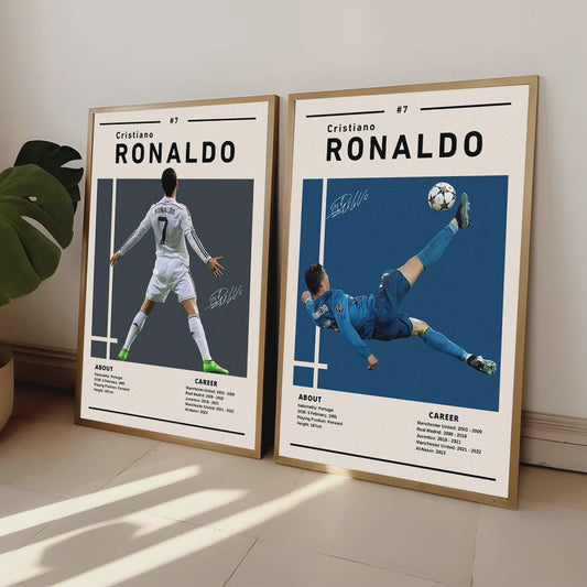 Cristiano Ronaldo Poster - Voetbal Ster Canvas Schilderij voor Jongenskamer