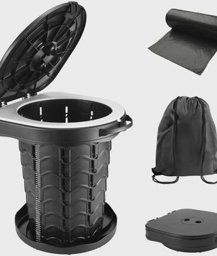 Draagbaar Toilet met Deksel - 180kg Draagvermogen | Ideaal voor Camping, Vissen, Reizen & Noodgevallen