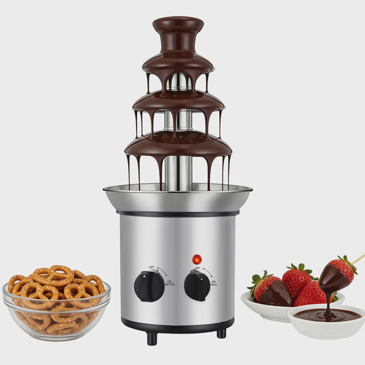 4-Laags Chocoladefontein Machine 1.8L - Perfect voor Feesten, Bruiloften & Verjaardagen