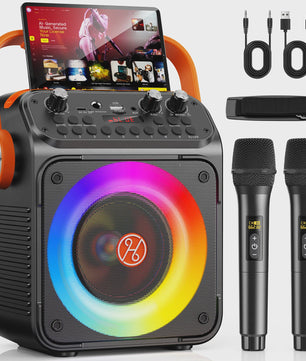 T35 Karaoke Bluetooth Speaker met Dubbele Microfoons en Lichtshow