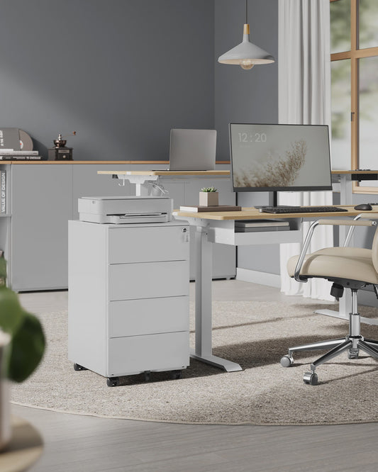Mobiele Archiefkast op Wielen met 4 Lades en Slot - Metaal