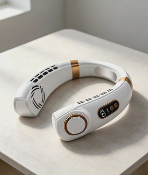 Draagbare Bladloze Nekventilator: USB Oplaadbaar, Stil, 5 Snelheden & LED Display