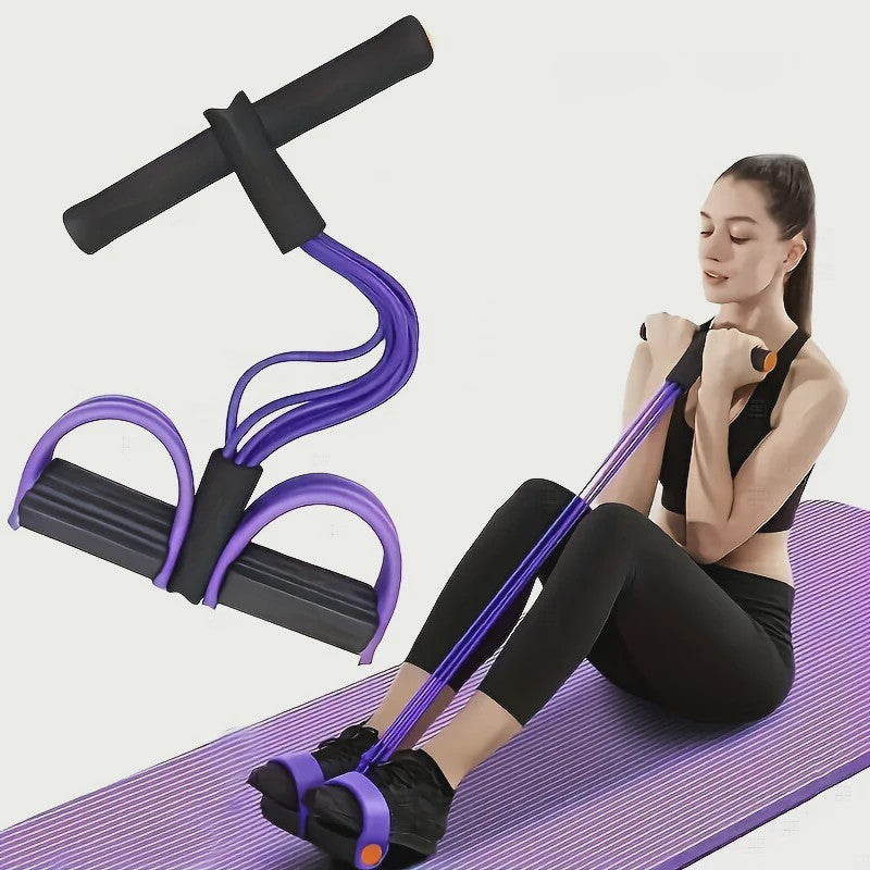 Multifunctionele Weerstandsband met 6 Tubes voor Fitness, Yoga en Buikspieroefeningen