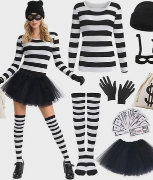 Dames Bankrover Kostuum Set - Halloween, Carnaval & Feest Outfit