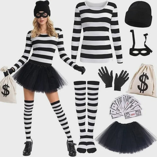Dames Bankrover Kostuum Set - Halloween, Carnaval & Feest Outfit