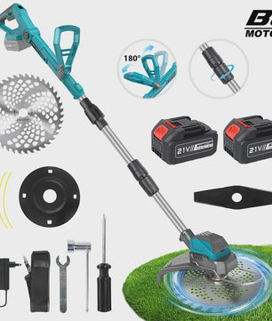 Draadloze Grasmaaier & Trimmer 9-Inch 300W - Telescopisch & Borstelloos