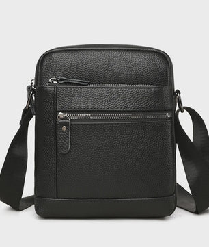 Luxe Heren Leren Schoudertas - Zakelijk & Casual, Meerdere Vakken