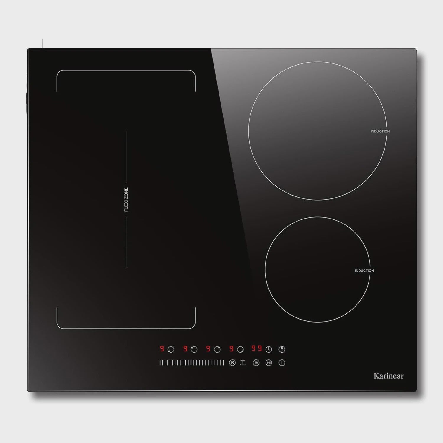 Karinear 60cm Inductie Kookplaat met Flex Zone, 4 Zones, Booster & Timer
