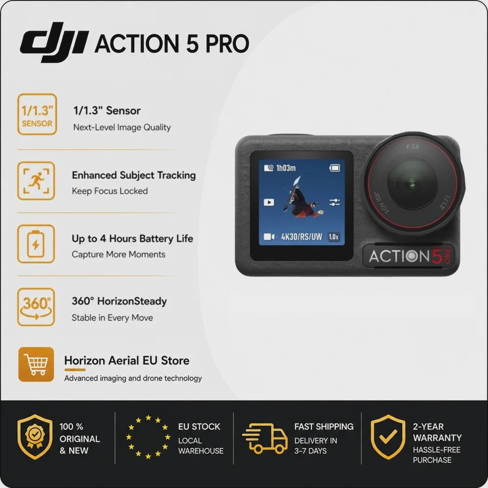 DJI Osmo Action 5 Pro Action Camera - 4K 120FPS, 40MP, Dual Screen, HorizonSteady