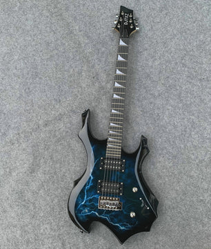 Elektrische Gitaar met Bliksemprint - Eye-Catcher voor Rockmuzikanten, Inclusief Pro Setup