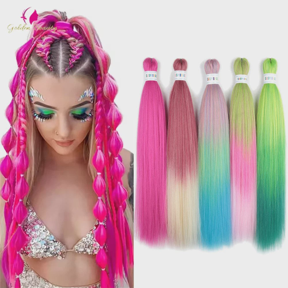 26 Inch Ombre Kleuren Vlechtsel Haar Synthetisch Pre-stretched Jumbo Braids Haar voor Cosplay & Pruiken