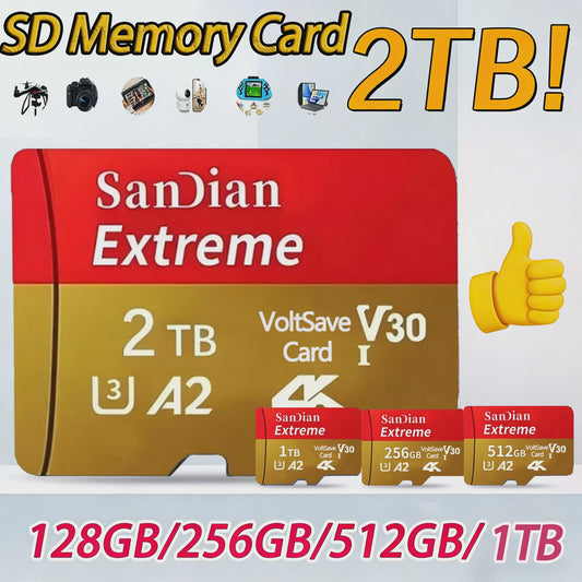 Snelle Micro SD Kaart met USB Adapter - 512GB/256GB - Hoge Snelheid Opslag voor Telefoon & Laptop