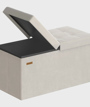 SONGMICS Opbergbank met Deksel - Velvet Zetel & Opbergruimte 76x38x38 cm
