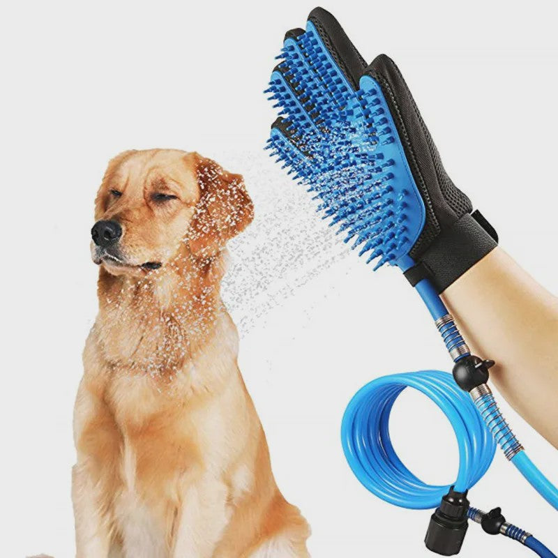 Honden Douchehandschoen met Masserende Borstels en Waterstraal
