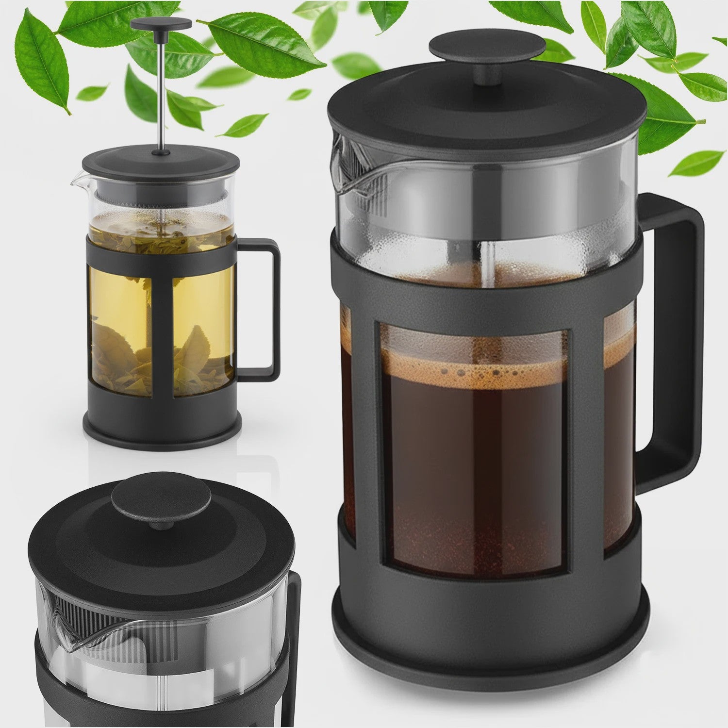 Glazen Koffie en Theepot met Infuser - 1 Liter - Hittebestendig - Modern Keukengerei