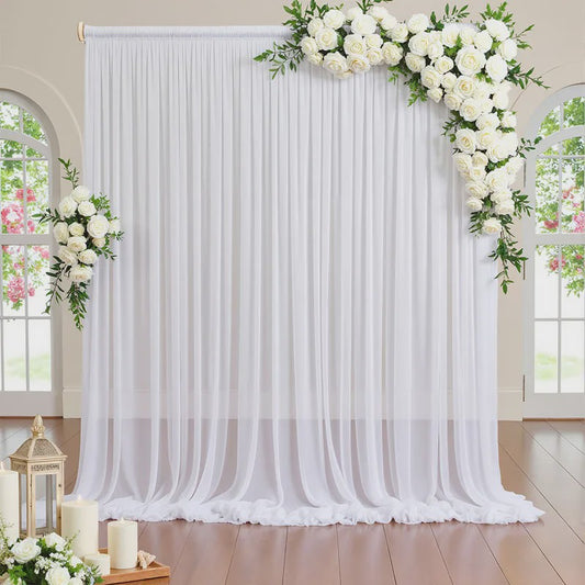 Witte Transparante Tule Gordijnen - Sfeervolle Decoratie voor Huis & Fotografie