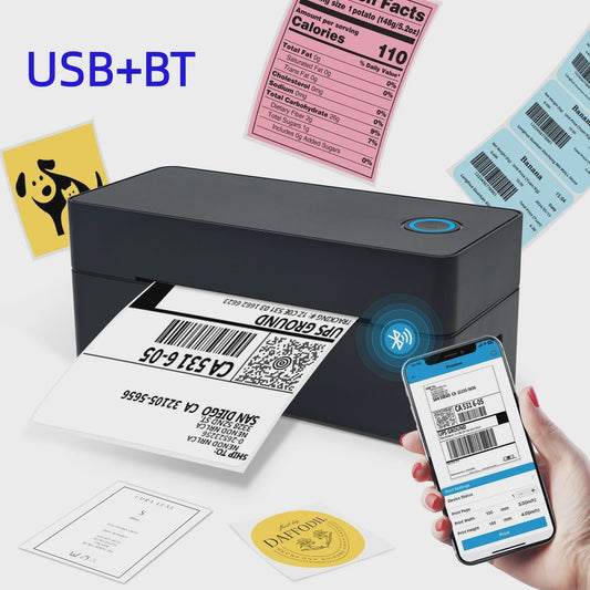 Draagbare Thermische Labelprinter - Geen Inkt Nodig, Bluetooth & USB, Hoge Snelheid voor Kleine Bedrijven