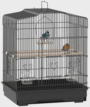 Pawhut Vogelkooi 46.5x36x59 cm met 2 Voederbakjes, 2 Zitstokken, Schommel en Uitschuifbare Lade