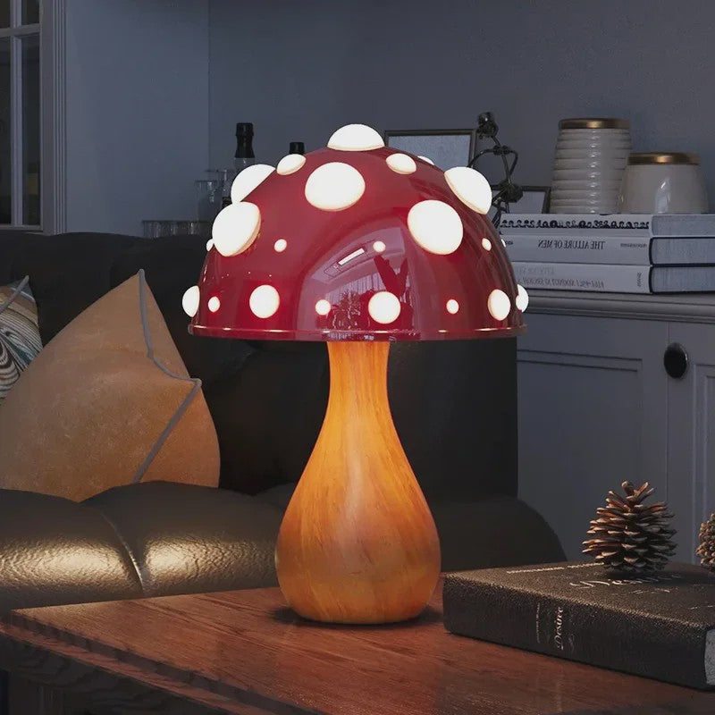 Amanita Paddenstoel Lamp met LED - Sfeervolle Decoratie voor Woonkamer & Nachtkastje