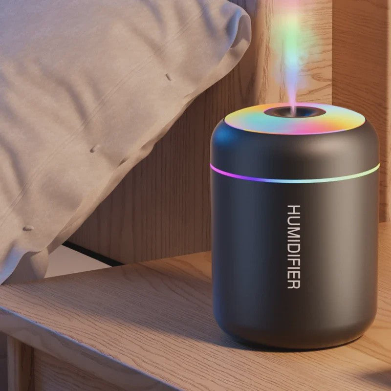 Compacte Mini Luchtbevochtiger 180ML met Aroma Diffuser, USB & Kleurrijke LED Verlichting voor Auto, Huis en Slaapkamer