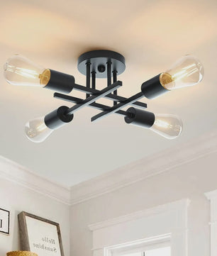 Moderne Sputnik Plafondlamp Chandelier Zwart - Stijlvol Dichtbij Plafond