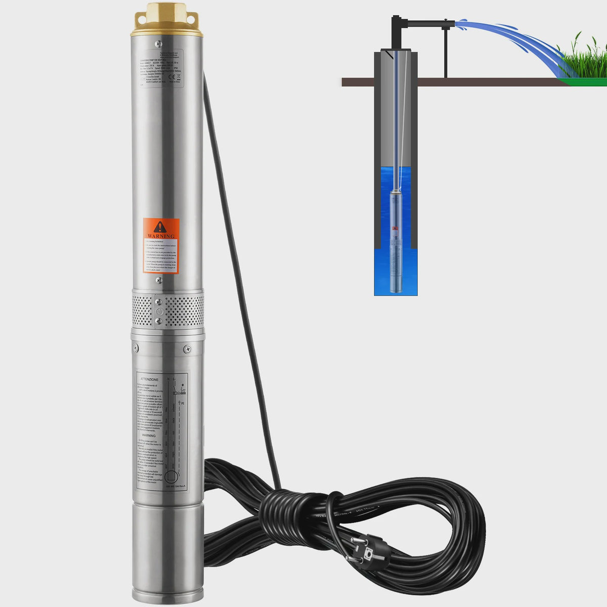 SucceBuy Dompelpomp RVS - Krachtige Waterpomp voor Diepe Putten & Irrigatie