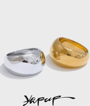 Gouden Chunky Ring - Minimalistisch Design - 18K PVD Plated Roestvrij Staal