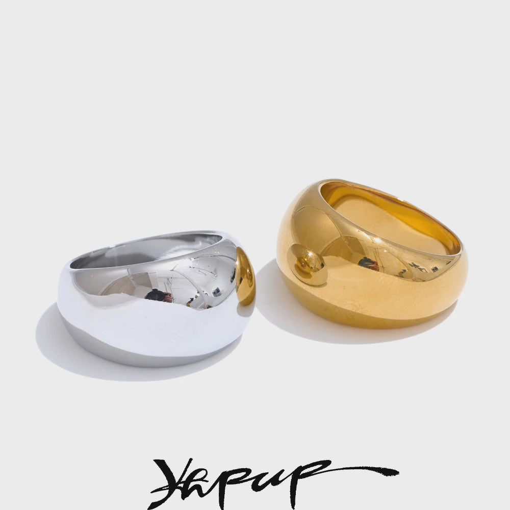 Gouden Chunky Ring - Minimalistisch Design - 18K PVD Plated Roestvrij Staal