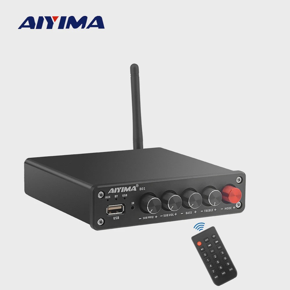 AIYIMA B01 2.1 Bluetooth Versterker TPA3116D2 - 100W HiFi Digitale Klasse D Audioversterker met Bass & Treble