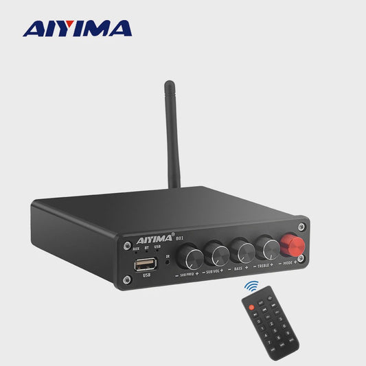 AIYIMA B01 2.1 Bluetooth Versterker TPA3116D2 - 100W HiFi Digitale Klasse D Audioversterker met Bass & Treble