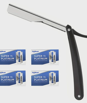 Professioneel Handmatig Scheermes voor Mannen - Barbershop Stijl RVS met Extra Mesjes