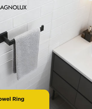 Mat Zwart Handdoekrek 304 RVS - Wandmontage, Heavy Duty Badkamer Accessoire