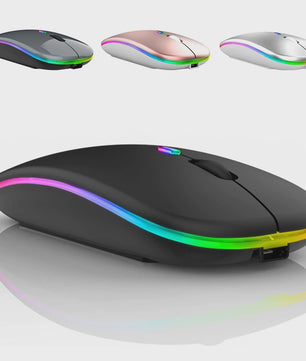 Draadloze Oplaadbare RGB Muis - Bluetooth & USB, Stil & Ergonomisch
