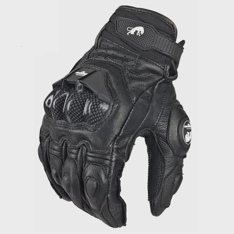 Supertech Motorhandschoenen Leer - 4 Seizoenen Race & Rijhandschoenen voor Heren en Dames (Zwart/Wit)