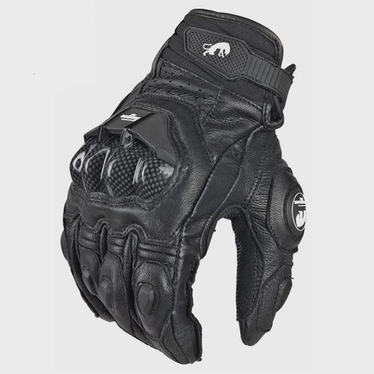 Supertech Motorhandschoenen Leer - 4 Seizoenen Race & Rijhandschoenen voor Heren en Dames (Zwart/Wit)