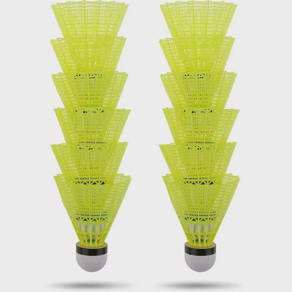 Nylon Badmintonshuttles - Set van 12 - Duurzaam & Stabiel voor Training