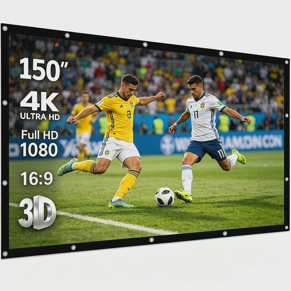 Opvouwbaar Projectiescherm 60-150 Inch 16:9 - Full HD, 2K, 4K - Binnen & Buiten Gebruik