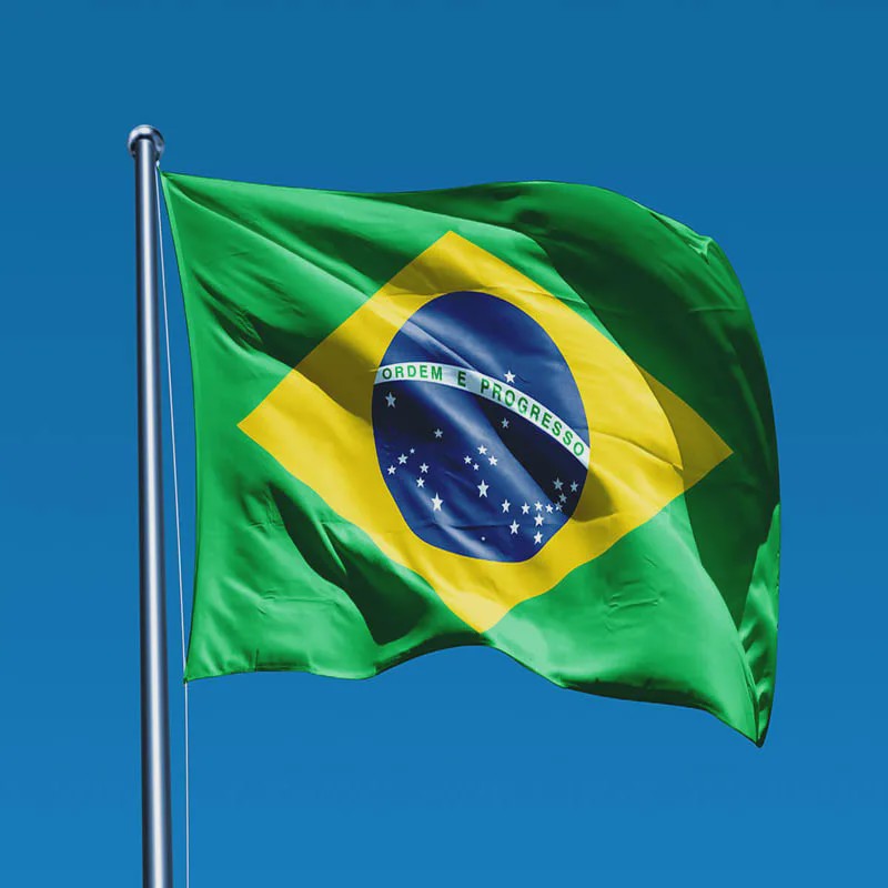 5x Braziliaanse Vlag 90x150cm - Nationale Vlag van de Federale Republiek Brazilië