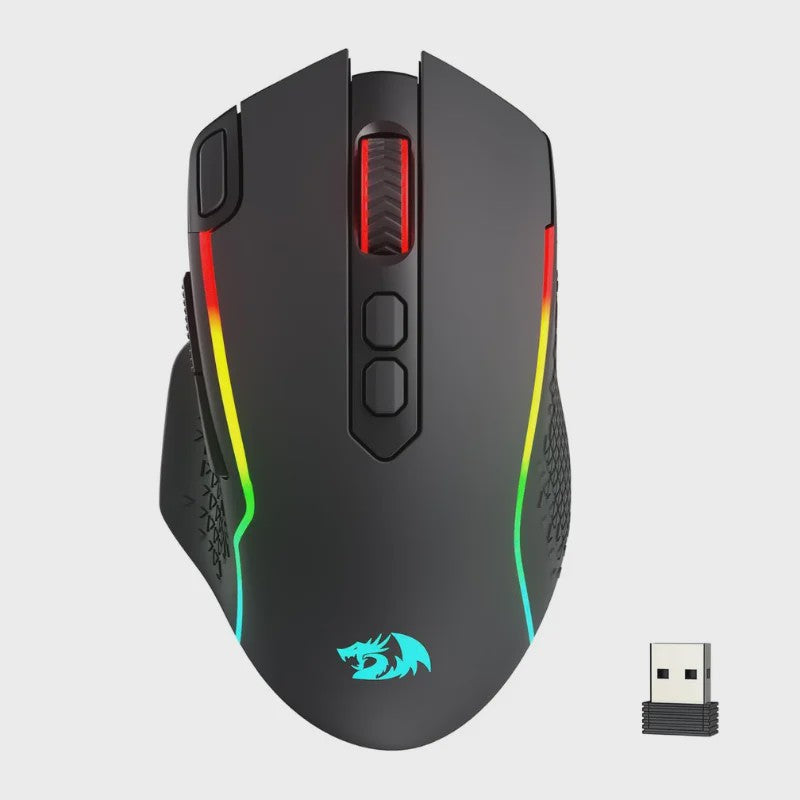 Redragon M810 MAX Gaming Muis: 3-Mode Draadloos, 12000 DPI, RGB, 8 Macro Knoppen