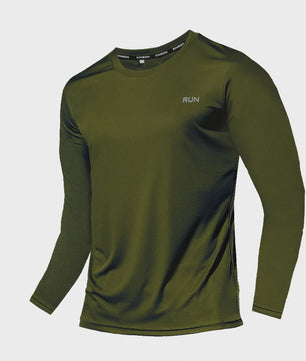 Heren Zomer T-shirt Lange Mouw - Ice Silk, Sneldrogend & Ademend voor Sport & Outdoor