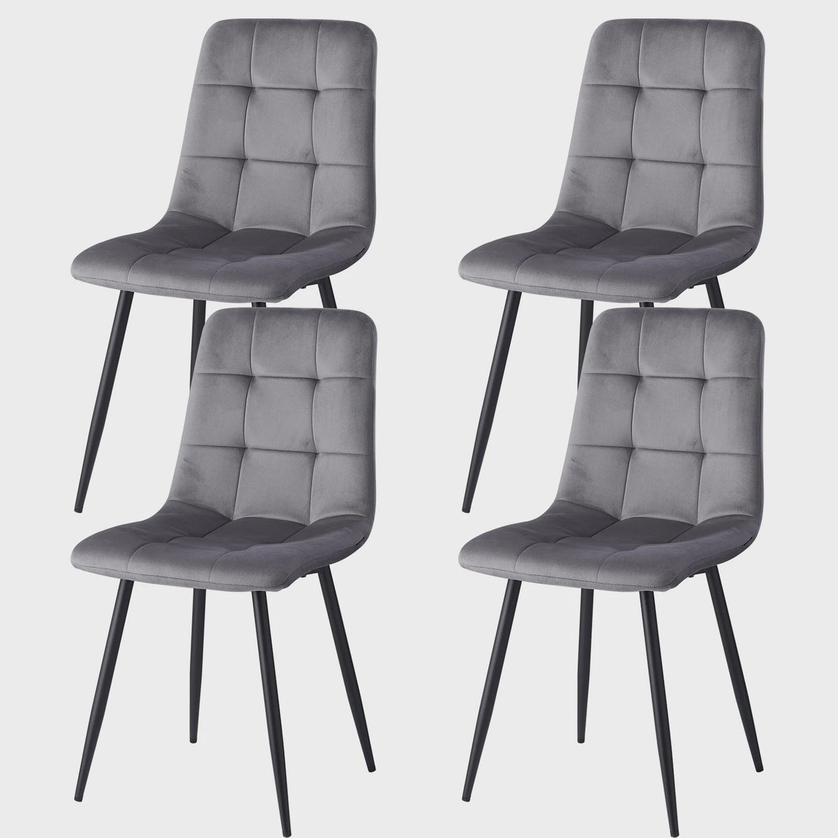 Set Eettafelstoelen (2/4/6 stuks) - Gestoffeerd Fluweel met Metalen Frame