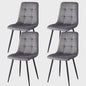 Set Eettafelstoelen (2/4/6 stuks) - Gestoffeerd Fluweel met Metalen Frame