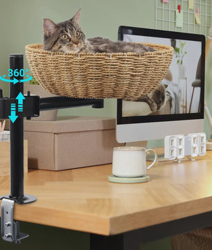 Ergonomisch Kattenbed voor Bureau met 360° Draai- en Hoogteverstelling
