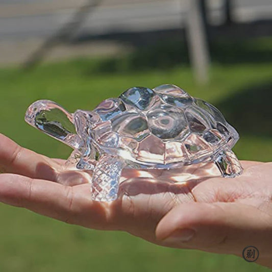 Kristallen Schildpad Beeldje - Chinees Feng Shui Geluksornament voor Huis & Kantoor Bureau Decoratie