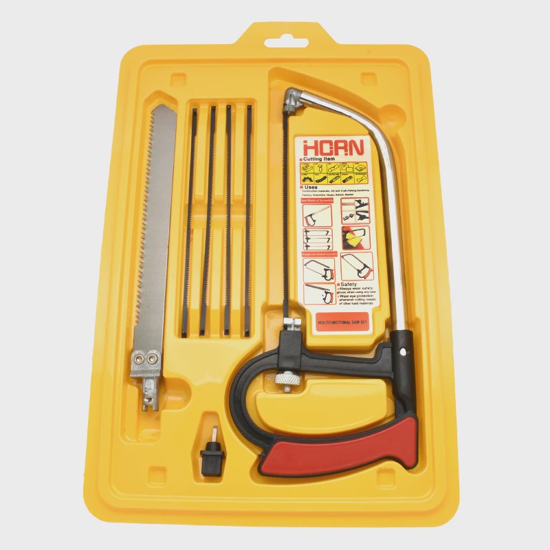 8-in-1 Multifunctionele Handzaag Kit met 6 Zaagbladen voor Metaal, Hout en Glas