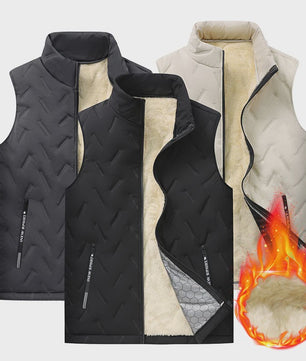 Unisex Lamswol Fleece Gevoerd Vest - Dik & Warm Casual Jack met Hoge Kraag (M-7XL)