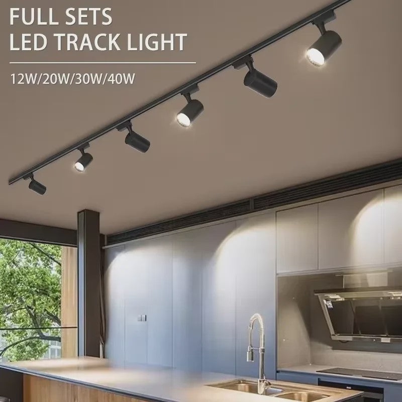 LED Railverlichting Set: 220V Plafondspots (12-40W) voor Woonkamer & Keuken